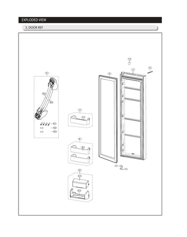 Refrigerator door parts