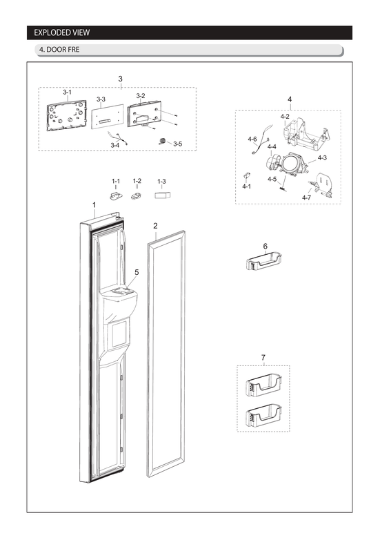 Freezer door parts