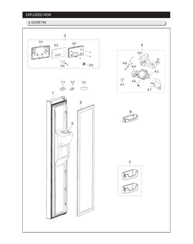 Freezer door parts