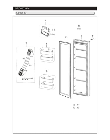 Refrigerator door parts