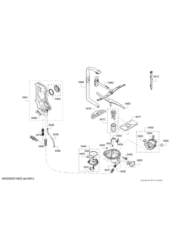 Water inlet/heat pump/spray arm