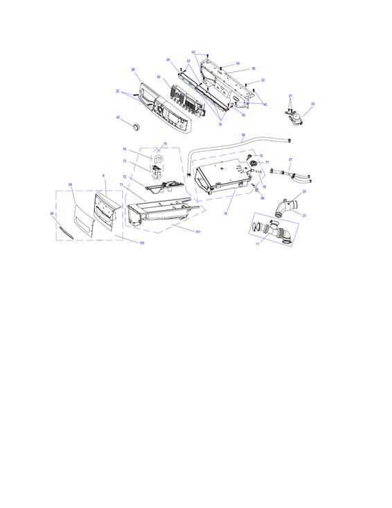 DISPENSER/WATER INLET HOSE/CONTROL PANEL