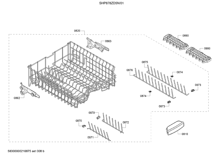 Upper rack/rack handle