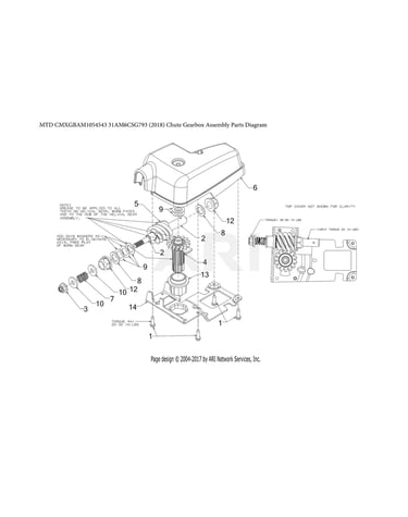 Chute gearbox assy parts