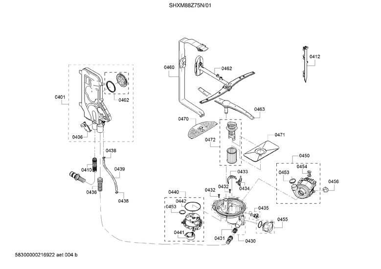 WATER INLET/HEAT PUMP/SUMP