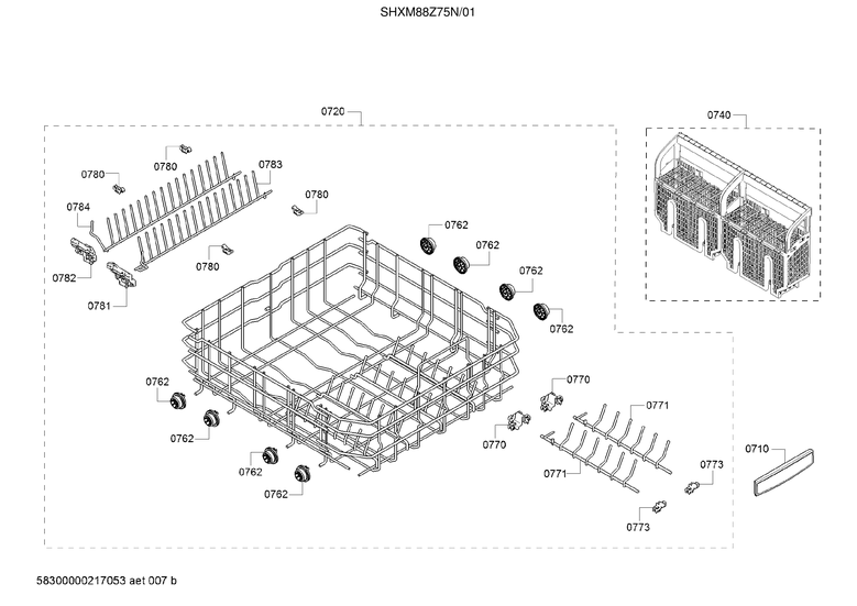 LOWER RACK/CUTLERY BASKET