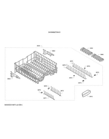 Upper rack/cup rack
