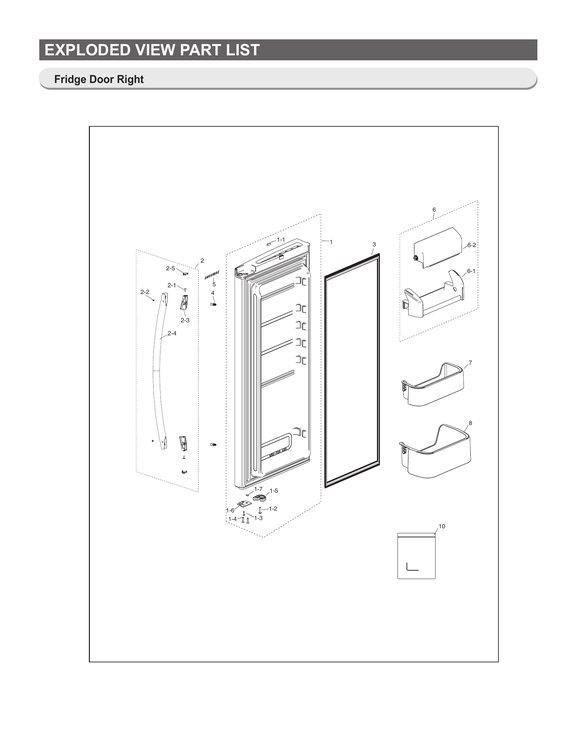 RIGHT REFRIGERATOR DOOR PARTS