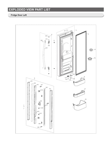 Left refrigerator door