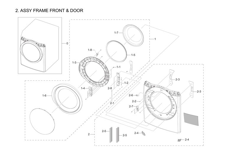 Front frame & door assy