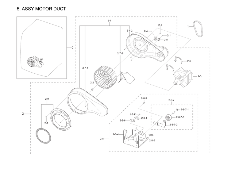 Motor duct assy