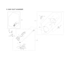 Samsung DVG55A7300E/A3-00 duct & burner assy diagram