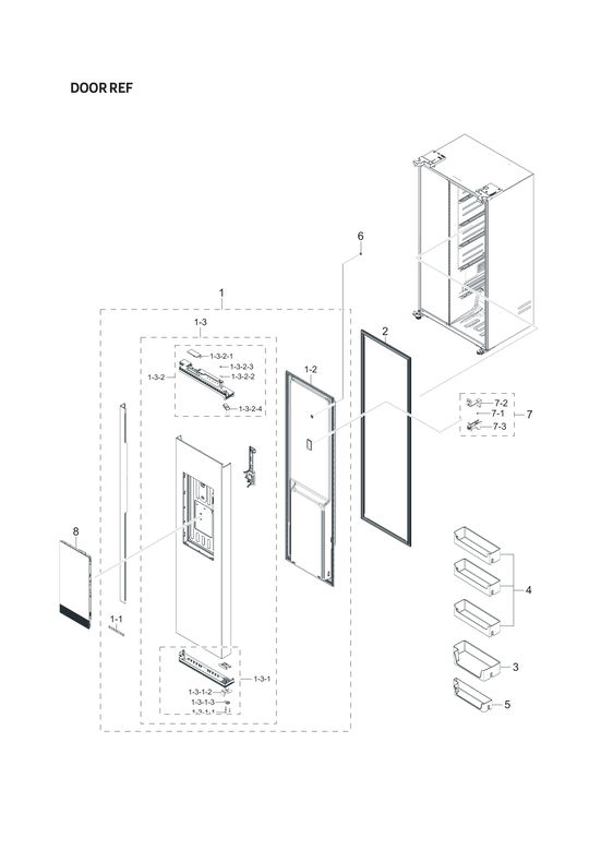 Refrigerator door parts