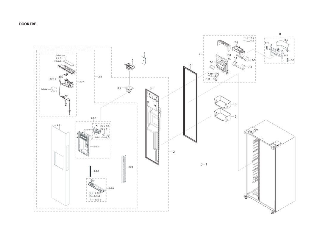 Freezer door parts