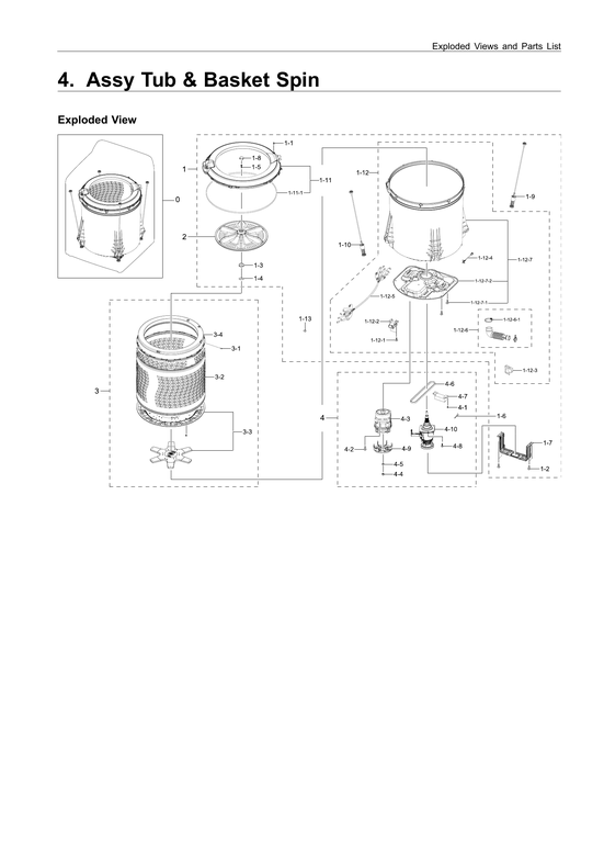 TUB & BASKET SPIN ASSY