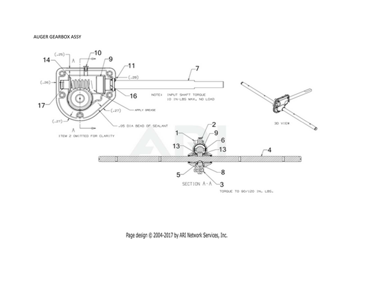 Auger gearbox assy