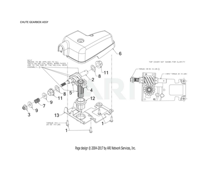 Chute gearbox assy
