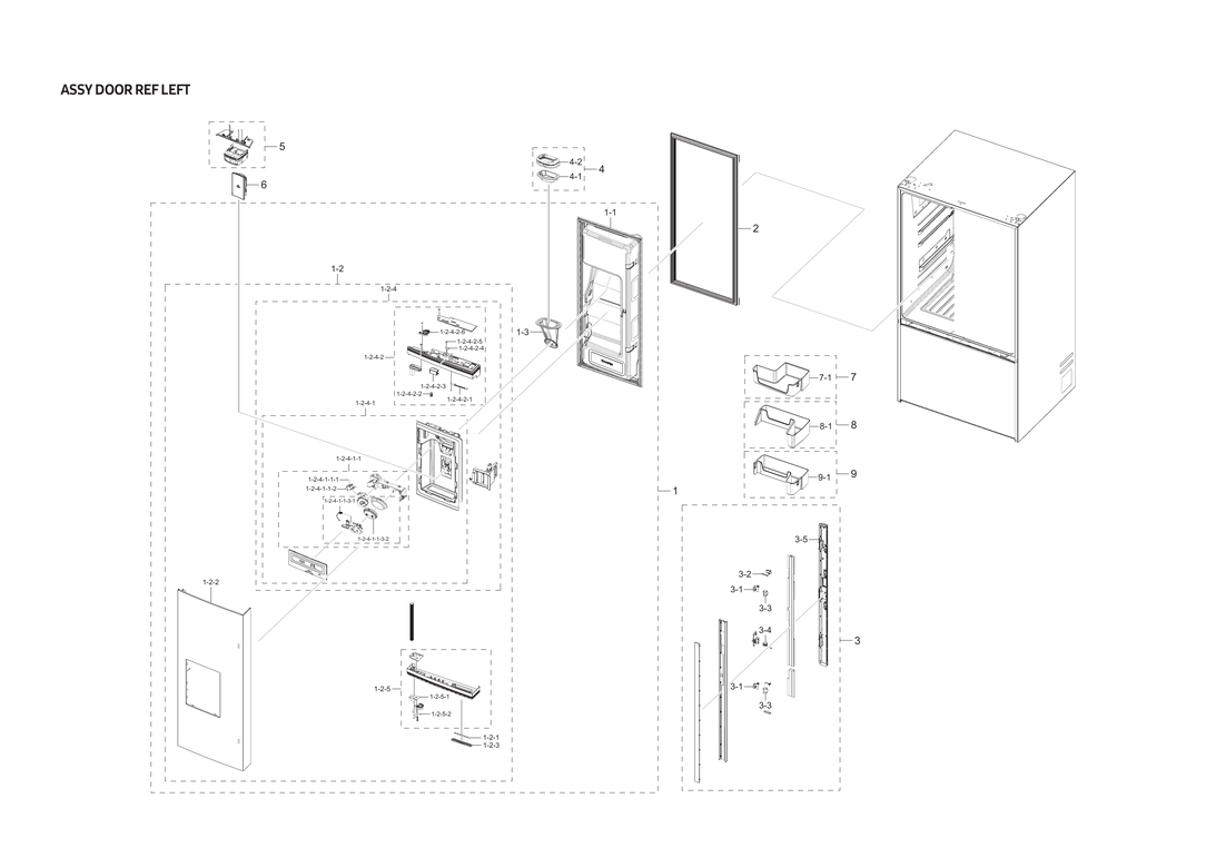 LEFT REFRIGERATOR DOOR ASSY