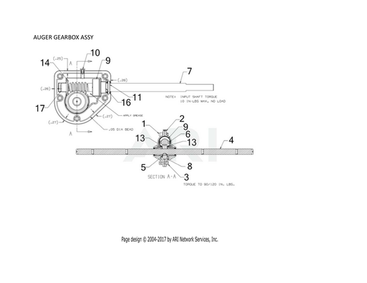 Auger gearbox assy