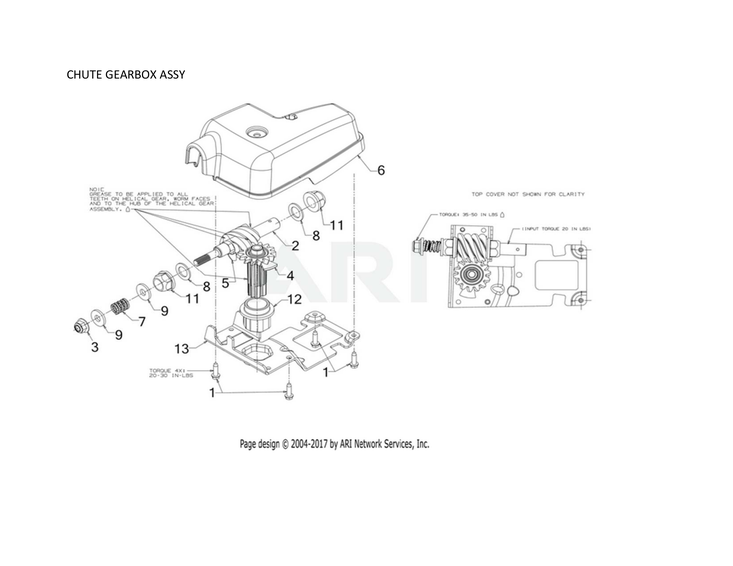 Chute gearbox assy