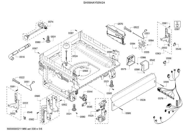 Base/power cord/main harness
