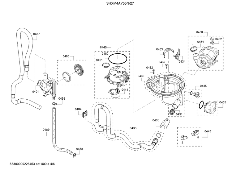 Water inlet/sump/pump