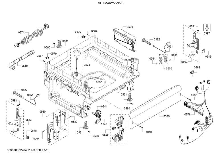 BASE/DRAIN HOSE/MAIN HARNESS