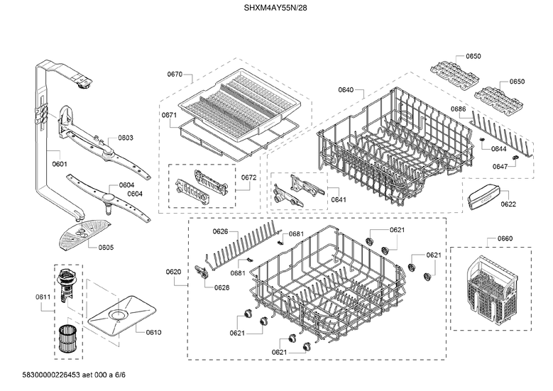 Spray arms/racks