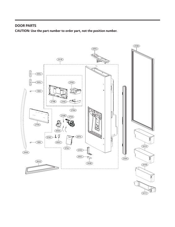 Dispenser door parts