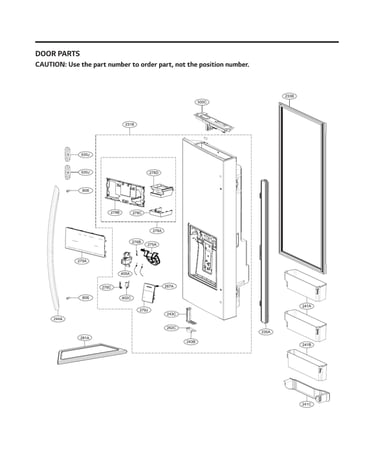 Dispenser door parts