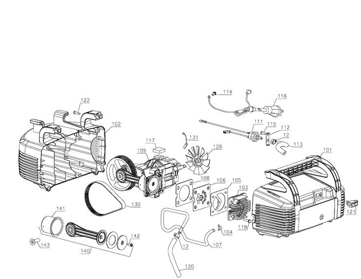 Pump/fan motor/power cord