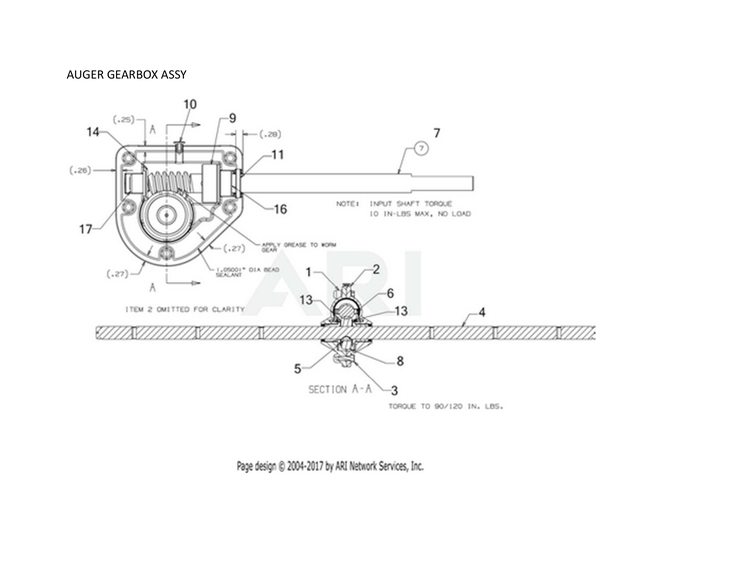 Auger gearbox assy