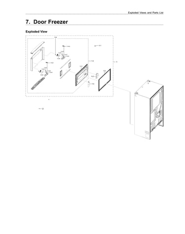 Door freezer parts