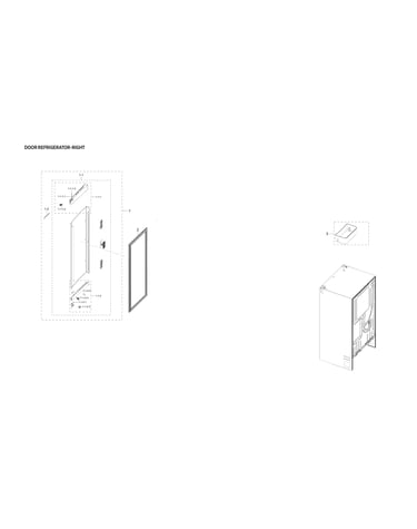 Right refrigerator door parts