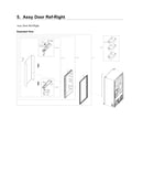 Right refrigerator door parts