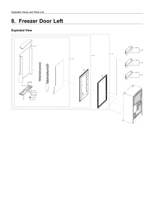 LEFT FREEZER DOOR PARTS