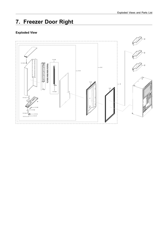 Right freezer door parts