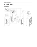 Left refrigerator door parts