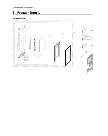 Left freezer door parts