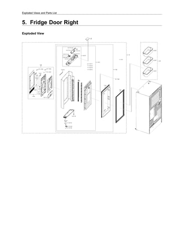 Right refrigerator door parts