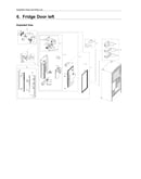 Left refrigerator door parts
