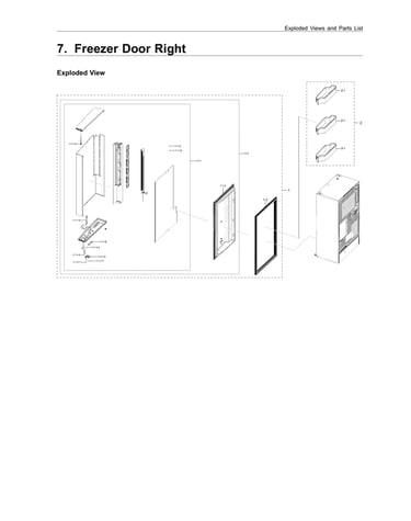 Right freezer door parts