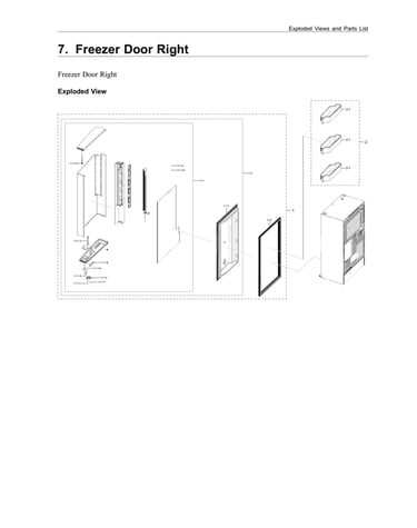 Right freezer door parts