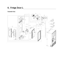Left refrigerator door parts