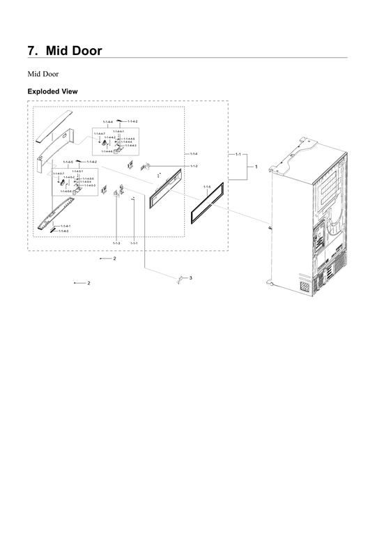 Mid door parts