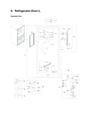 Left refrigerator door parts