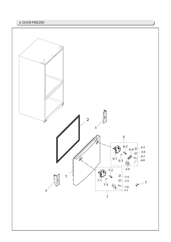 Freezer door parts