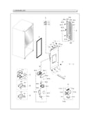 Left refrigerator door parts