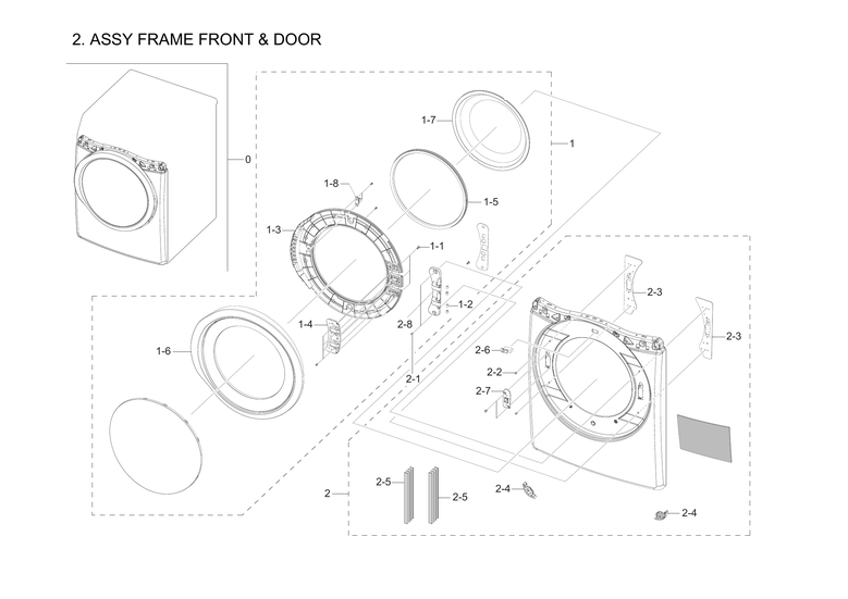 Front frame & door assy