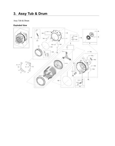 Tub & drum assy